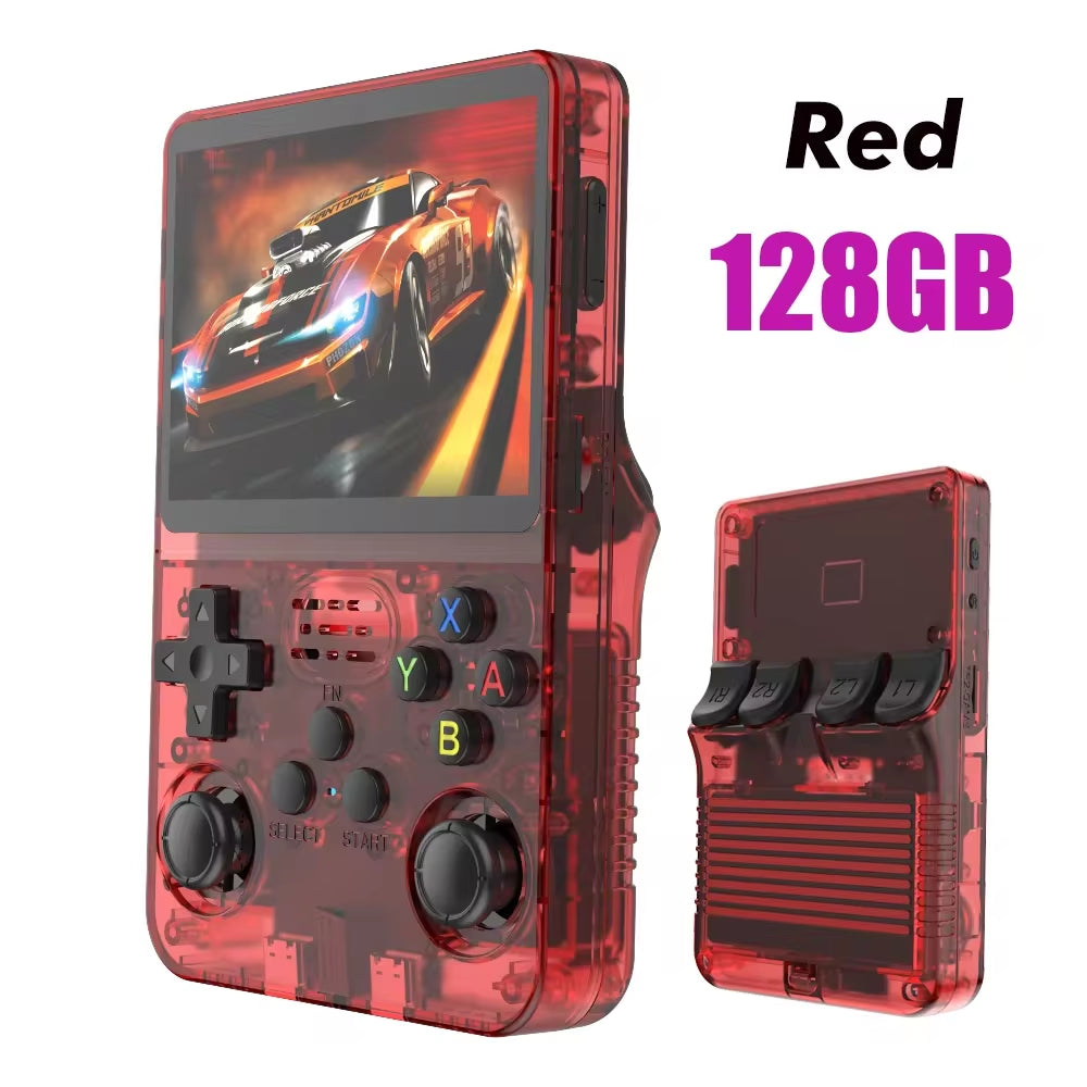 128GB/64GB Retro Handheld Game Console Linux System 3.5 Inch IPS Screen Portable Pocket Video Player 2 Joystick 