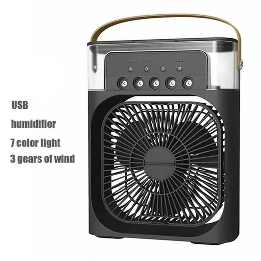 Portable Humidifier Fan Air Conditioners USB Electric Fan LED Night Light Water Mist Fun 3 in 1 Air Cooler Humidifie for Home
